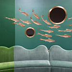 Обои с вышивкой ручной работы Deco Fish Original colourway варинант исполнения - 1 | Loft Concept в Грозном