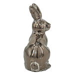 Статуэтка заяц из текстурированной терракоты и покрытый глянцевой краской под бронзу Rabbit Charm  варинант исполнения - 1 | Loft Concept в Грозном
