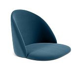 Барный стул со спинкой и металлической подставкой на 4-х деревянных ножках Синий Велюр Vendramin Chair варинант исполнения - 2 | Loft Concept в Грозном