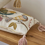 Чехол на подушку с кисточками и вышивкой птиц Ethnic mix Birds Rect варинант исполнения - 5 | Loft Concept в Грозном