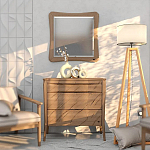 Зеркало квадратное c деревянной рамой из массива дуба Tasteful Furniture варинант исполнения - 2 | Loft Concept в Грозном