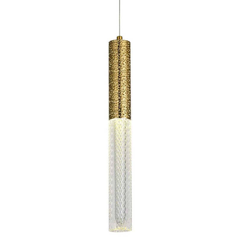 Подвесной светильник латунь Dew Drops Tube Brass Hanging Lamp Прозрачный Латунь Подвесной светильник латунь Dew Drops Tube Brass Hanging Lamp Прозрачный Латунь в Грозном | Loft Concept
