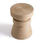 Приставной стол с отделкой из джута Juti D35 см варинант исполнения - 3 | Loft Concept в Грозном