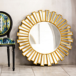 Зеркало круглое с лучами из зеркальных фацетов Golden Facet варинант исполнения - 2 | Loft Concept в Грозном