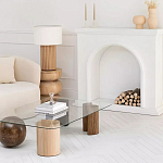 Дизайнерский журнальный стол с прозрачной столешницей и ножками в форме геометрических фигур Pytusin варинант исполнения - 3 | Loft Concept в Грозном