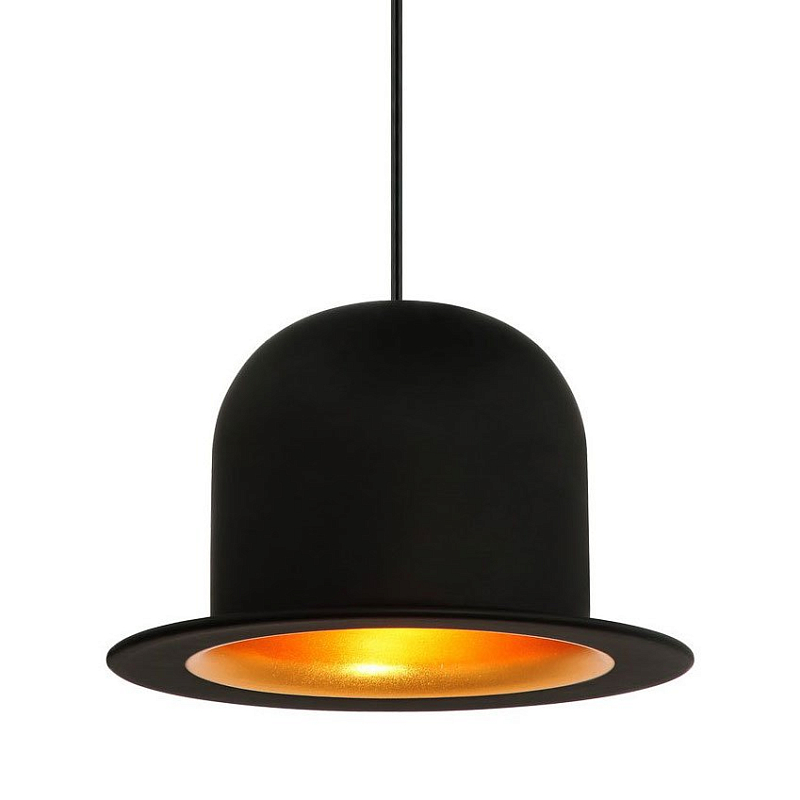 Подвесной светильник Pendant Lamp Banker Bowler Hat II Черный Золотой Подвесной светильник Pendant Lamp Banker Bowler Hat II Черный Золотой в Грозном | Loft Concept