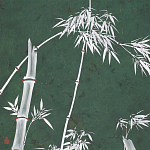 Обои ручная роспись Bamboo Argent on Edo Green painted silk варинант исполнения - 1 | Loft Concept в Грозном