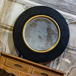 Зеркало в черной фактурной раме с золотым кантом Summon the Light варинант исполнения - 5 | Loft Concept в Грозном