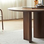 Стол обеденный круглый с двойной столешницей Walnut Wood Table варинант исполнения - 7 | Loft Concept в Грозном