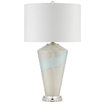 Настольная лампа стеклянная с тканевым абажуром Edges варинант исполнения - 4 | Loft Concept в Грозном