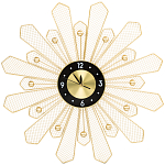 Часы настенные из металла в виде солнца с чёрным циферблатом Mirror Tower Clock варинант исполнения - 1 | Loft Concept в Грозном