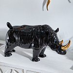 Статуэтка черный носорог с золотыми рогами Golden Horned Black Rhino варинант исполнения - 5 | Loft Concept в Грозном