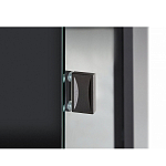 Шкаф-витрина цвета графит с полками и стеклянной дверью Strict Lines варинант исполнения - 4 | Loft Concept в Грозном