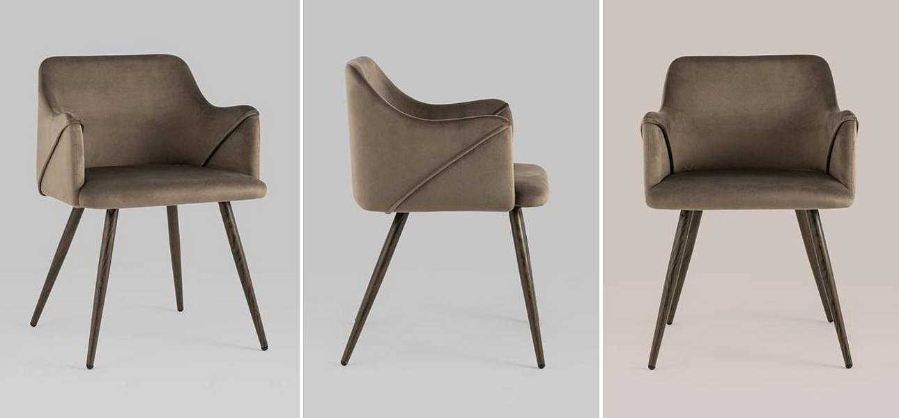 Стул Monarch Chair Коричневый Велюр Стул Monarch Chair Коричневый Велюр - Loft-Concept в Грозном