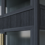 Витрина Primo со стеклянными фасадами и 2 ящиками Черный дуб варинант исполнения - 6 | Loft Concept в Грозном