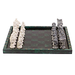 Шахматы Русские сказки с доской из натурального камня Змеевик Decorative Thematic Chess варинант исполнения - 1 | Loft Concept в Грозном