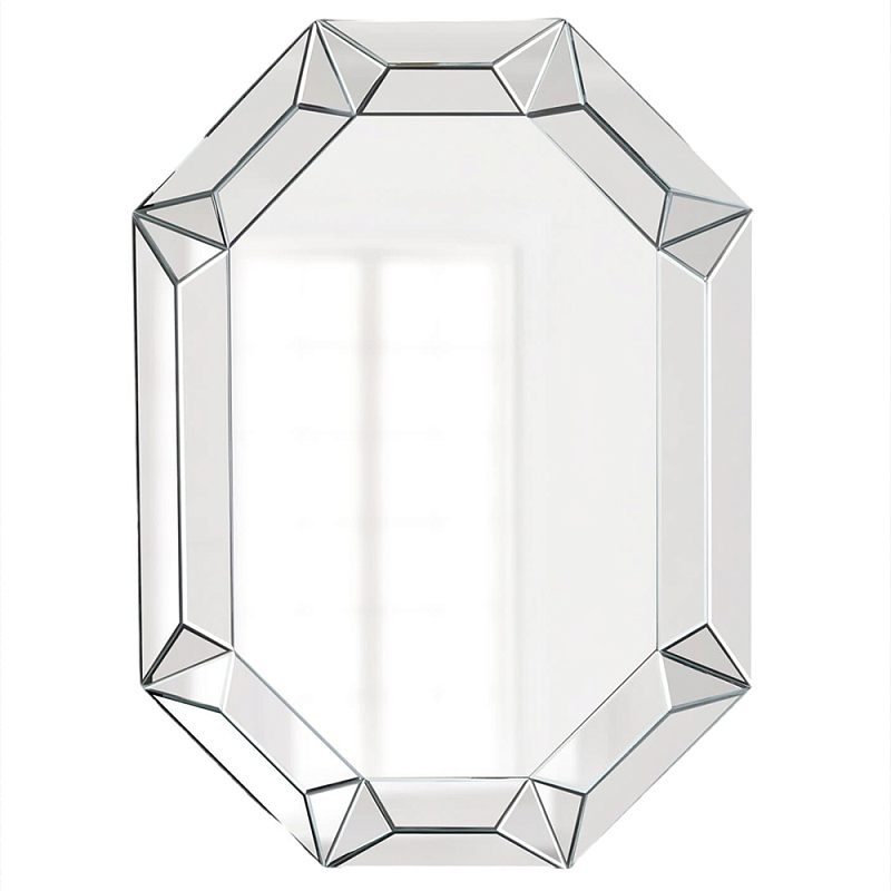 Зеркало настенное восьмиугольное Mirror Facets Серебряный Черный Зеркало настенное восьмиугольное Mirror Facets Серебряный Черный в Грозном | Loft Concept
