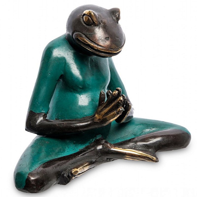 Статуэтка из бронзы в виде лягушки Animals Bronze Бронзовый Зеленый в Грозном | Loft Concept 