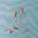 Обои с вышивкой ручной работы Amami Waves Moonbeam colourway on silk moire варинант исполнения - 5 | Loft Concept в Грозном