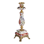 Подсвечник с цветочной росписью из фарфора с бронзовыми элементами Eden Garden варинант исполнения - 2 | Loft Concept в Грозном