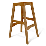 Барный стул со спинкой на 4-х деревянных ножках Сиреневый Велюр Ava Charm варинант исполнения - 4 | Loft Concept в Грозном