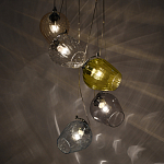 Люстра каскадная с 5-ю разноцветными стеклянными плафонами Kaleido варинант исполнения - 4 | Loft Concept в Грозном