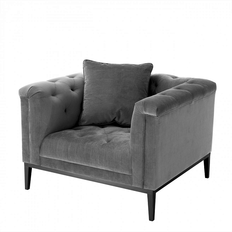 Кресло Eichholtz Chair Cesare Grey Серый Темная бронза Кресло Eichholtz Chair Cesare Grey Серый Темная бронза в Грозном | Loft Concept