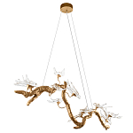 Люстра подвесная линейная с прозрачными стеклянными птичками на ветвях Serip Voa варинант исполнения - 4 | Loft Concept в Грозном
