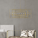 Люстра золотая из пересекающихся прямоугольных элементов Thin Intersecting Rectangles варинант исполнения - 3 | Loft Concept в Грозном