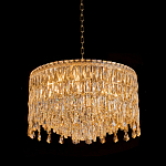 Люстра круглая с хрустальными подвесками на золотистом каркасе Roul Crystal Light варинант исполнения - 3 | Loft Concept в Грозном
