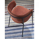 Стул полукруглый мягкий с буклированной обивкой Chair with Boucle Upholstery варинант исполнения - 5 | Loft Concept в Грозном