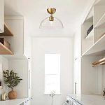 Потолочный светильник с широким полусферическим плафоном из прозрачного стекла Alora Mood варинант исполнения - 5 | Loft Concept в Грозном