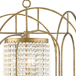 Люстра золотая с внутренним цилиндром из хрустальных бусин Romantic Lantern варинант исполнения - 1 | Loft Concept в Грозном