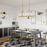 Люстра прямоугольная цвета латунь с прозрачными рифлеными цилиндрическими плафонами Kichler варинант исполнения - 8 | Loft Concept в Грозном