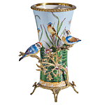 Ваза из фарфора с птицами на бронзовой ветке Garden of Eden варинант исполнения - 1 | Loft Concept в Грозном