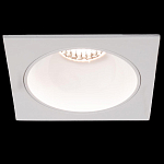 Встраиваемый спот светодиодный квадаратный белого цвета с круглым углублением Ombra Lux  варинант исполнения - 1 | Loft Concept в Грозном