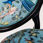 Стул из массива бука бирюзовый с изображением птиц в саду Turquoise Chinoiserie Bird Chair варинант исполнения - 2 | Loft Concept в Грозном