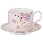 Чайный набор из фарфора с цветочным принтом на 6 персон 12 предметов Flower Porcelain Collection варинант исполнения - 1 | Loft Concept в Грозном