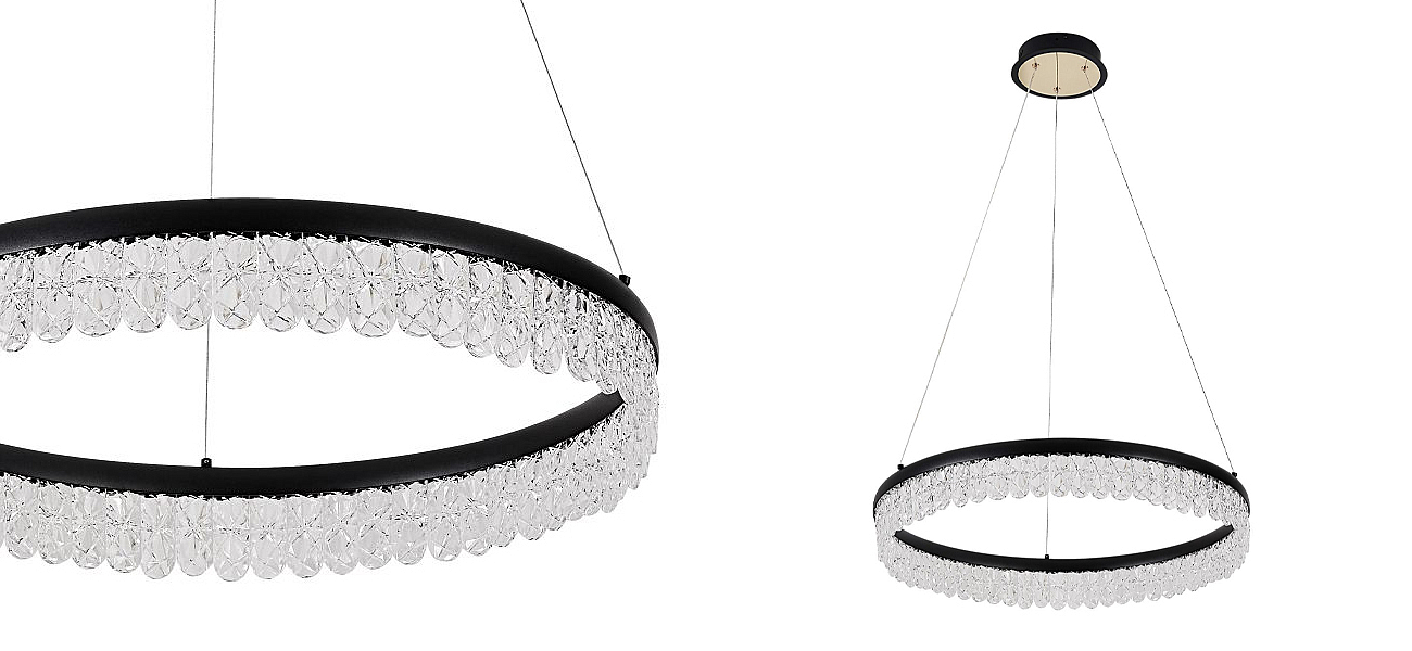 Круглая светодиодная люстра Pettico Black Круглая светодиодная люстра Pettico Black - Loft-Concept в Грозном