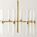 Люстра золотая с 16-ю тонкими цилиндрическими плафонами Shoulders варинант исполнения - 1 | Loft Concept в Грозном
