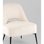 Кресло лаунж Бостон велюр рельефный молочный на черных ножках варинант исполнения - 2 | Loft Concept в Грозном