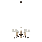 Люстра на металлическом основании с 6-ю белыми тканевыми абажурами Terrain варинант исполнения - 1 | Loft Concept в Грозном