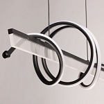 Люстра линейная черного цвета с волнообразным металлическим элементом Luke Lampco Tracer Lamp варинант исполнения - 7 | Loft Concept в Грозном