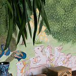 Обои ручная роспись Dandaka Glades Original colourway on painted Xuan paper варинант исполнения - 2 | Loft Concept в Грозном