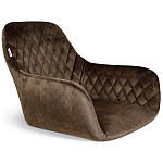 Барный стул со спинкой и подлокотниками на 4-х черных ножках Douglas Rhombus Коричневый Велюр варинант исполнения - 2 | Loft Concept в Грозном