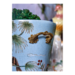 Кашпо из голубого фарфора с бронзовыми элементами Blue Garden варинант исполнения - 6 | Loft Concept в Грозном