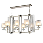Люстра прямоугольной формы с 8-ю цилиндрическими плафонами из стекла Laurent варинант исполнения - 2 | Loft Concept в Грозном