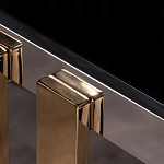 Консоль в современном стиле с черной стекляной столешницей Console with Black Glass варинант исполнения - 2 | Loft Concept в Грозном