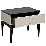 Тумбочка прикроватная с ящиком черно-серого цвета Noble Nightstand варинант исполнения - 2 | Loft Concept в Грозном