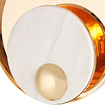 Бра с круглым плафоном из белого мрамора и золотистым металлическим обрамлением  Ginger & Jagger варинант исполнения - 2 | Loft Concept в Грозном